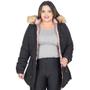 Imagem de Jaqueta Parka Feminina Dupla Face Nylon Plus Size Com Capuz 