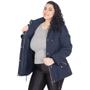 Imagem de Jaqueta Parka Feminina Nylon Plus Size Peluciada Capuz