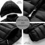 Imagem de Jaqueta Puffer Bobojaco Masculina Casaco Corta Vento Acolchoada Impermeável Bolsos Capuz Removível