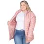 Imagem de Jaqueta Puffer Feminina Nylon Plus Size Peluciada Com Ribana