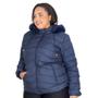 Imagem de Jaqueta Puffer Feminina Plus Size Peluciada Capuz Nylon Lisa