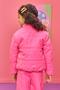 Imagem de Jaqueta Puffer Nylon Blusa Moda Inverno Quentinha Zíper Frontal Escola Proteção Rosa Neon