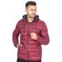 Imagem de Jaqueta Puffer Nylon Masculina Capuz De Moletom Punho Bolsos