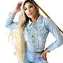 Imagem de Jaquetas Jeans Feminina Estilosa Jaqueta Jeans Feminina Estilo Boyfriend  Jaqueta Jeans Claro