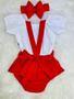 Imagem de Jardineira Body Romper Baby Natal Festas Presente C/ Blusa