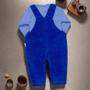 Imagem de Jardineira Cotelê e Body Suedine para Bebê Estilo Royal Blue