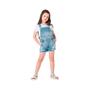 Imagem de Jardineira infantil feminina com bolso mania jeans ref:6197 12/18