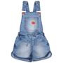 Imagem de Jardineira Infantil Look Jeans Morango Jeans Moletom