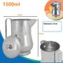 Imagem de Jarra Aço Inox Cromado Suco Água Com Aparador De Gelo 1,5 Litros
