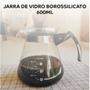 Imagem de Jarra Bule em Vidro Borosssilicato resistente Ao Calor Para Café Chá Suco C/Tampa 600ml