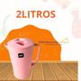 Imagem de Jarra De Plástico Para Suco 2L + 6 Copos 300ML Uz Rosa