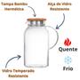 Imagem de Jarra De Suco Água Em Vidro Resistente Com Tampa Bambu 1,8 L