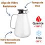 Imagem de Jarra De Suco Água Em Vidro Resistente Com Tampa Inox 2,2 L