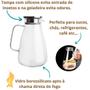 Imagem de Jarra De Suco Água Em Vidro Resistente Com Tampa Inox 2,2 L