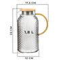 Imagem de Jarra De Vidro Premium  1,8L Com Alça Acrílica Dourada E Tampa Bambu