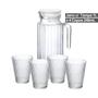 Imagem de Jarra De Vidro Suco 1 Litro Com 4 Copos Sofisticada Resistente