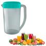 Imagem de Jarra Grande Para Suco e Agua de Geladeira 4 Litros 4L Transparente Com Tampa Colorida BPA Free Merconplas