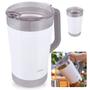 Imagem de Jarra Termica 1,9l Aco Inox com Tampa Branca Jug Mor Parede Dupla Copo Termico Gigante Caneca Cerveja Cafe