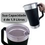 Imagem de Jarra Termica 1,9l Aco Inox com Tampa Preta Jug Mor Parede Dupla Copo Termico Gigante Caneca Cerveja Cafe