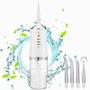Imagem de Jato D Água Irrigador Limpador Bocal Dental Dentes Gengiva Oral Recarregável USB 220ml