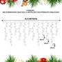 Imagem de JDK Cascata Led 400 Leds Plug Macho e Femea Pisca 8 Funções Cores Decoração