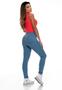 Imagem de Jeans Feminina Calça  Azul Claro Com Laycra Barra Comprida Justa Confortavel HotPant