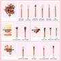 Imagem de Jessup Eye Makeup Brush Set Professional 15pcs Branco/Rosa Ouro Premium Natural-sintético Sombra de Olho Mistura Corretivo Olhos & Sobrancelhas Pincéis, T217