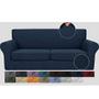 Imagem de JIVINER Mais novo 3 peças Capas de sofá para 2 almofadas Sofá Esticado Sofá Slipcover com 2 Almofadas de Assento Extra Grande Cobre Espessa Coberturas de Sofá Dente para Sala de Estar (XL Loveseat, Azul Marinho)