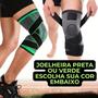 Imagem de joelheira ortopédica de compressão vôlei imobilizador de joelho esportiva perna alivia dor corrida elástica