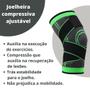 Imagem de Joelheira Protetora Esportiva Faixa Compressão Ajustável Ortopédica Dores Ginástica Vôlei 647