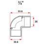 Imagem de Joelho Pvc Com Janela Preto 3/4" Inpol