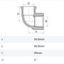 Imagem de Joelho Soldável 90º com Bucha de Latão 25mm 1/2 Fortlev