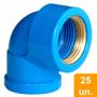 Imagem de Joelho Soldável 90º Plastilit com Bucha Latão 25x3/4 Azul - Embalagem com 25 Unidades