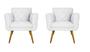 Imagem de Jogo 02 Poltronas Estofadas Decorativas Para Consultório Isabella Suede Branco- LM DECOR