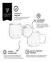 Imagem de Jogo 02 Xícaras Café Chá Vidro Parede Dupla 200ml Com Alça