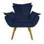 Imagem de Jogo 1 Poltrona e 1 Puff Para Sala Comercial Apolo Suede Azul Marinho - LM DECOR