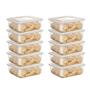 Imagem de Jogo 10 potes 1300ml retangular. Conjunto 10 potes BPA free. Kit 10 potes fitness.