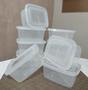 Imagem de Jogo 10 potes 1300ml retangular. Conjunto 10 potes BPA free. Kit 10 potes fitness.