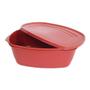 Imagem de Jogo 10 Potes Kit Conservador Plástico com Tampa Vermelho