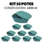 Imagem de Jogo 10 Potes Plásticos Com Tampa Kit Conservador Pop Verde