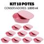 Imagem de Jogo 10 Potes Plásticos Com Tampa Pop Rosa Kit Conservador