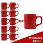 Imagem de Jogo 10 Xícara Café Expresso Mini Canecas Chá Vermelho 80mL