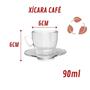 Imagem de Jogo 10 Xícaras Café 90mL Mesa Posta Transparente C/ Pires