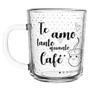 Imagem de Jogo 12 Caneca de Café Te Amo Vidro Transparente 220ml Xícara Lyor