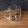 Imagem de Jogo 12 Caneca de Café Te Amo Vidro Transparente 220ml Xícara Lyor