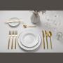 Imagem de Jogo 12 Colheres de Mesa De Jantar e Sopa Ibiza Dourado Luxo