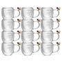 Imagem de Jogo 12 Xícara de Chá Vidro Parede Dupla Abelha Lovely Bee 180ml Lyor
