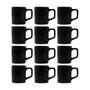 Imagem de Jogo 12 Xícaras 80mL Café Expresso Preta Mini Canecas Chá