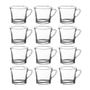 Imagem de Jogo 12 Xícaras Café Chá Vidro Vintage 180ml Transparente