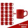 Imagem de Jogo 18 Xícara Café Expresso Mini Canecas Chá Vermelho 80mL